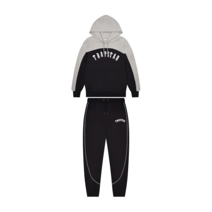 Ensemble survêtement Trapstar noir gris hoodie et jogging streetwear officiel