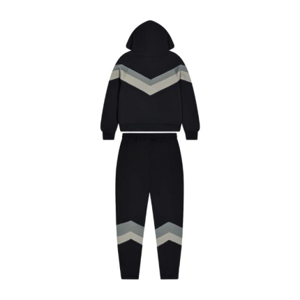 Ensemble survêtement Trapstar noir V stripe hoodie jogging streetwear sportif officiel