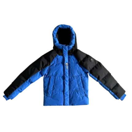 Doudoune Trapstar noir bleu puffer hiver veste matelassée streetwear capuche chaude unisexe