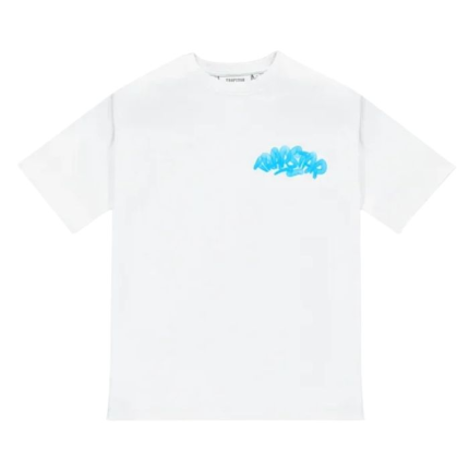 T-shirt Trapstar blanc Color Blitz logo bleu streetwear minimaliste coton premium