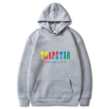 Sweat à capuche gris Trapstar avec logo arc-en-ciel