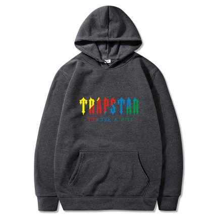 Sweat à capuche Trapstar Multicolore Effet Gouttes de Peinture Gris Anthracite