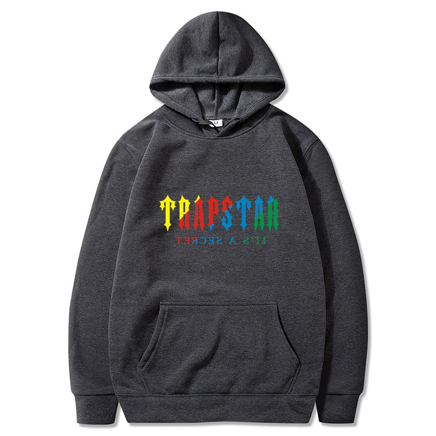 Sweat à capuche Trapstar Multicolore Effet Gouttes de Peinture Gris Anthracite Sweat à capuche Trapstar Multicolore Effet Gouttes de Peinture Gris Anthracite