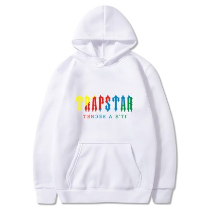 Sweat à capuche blanc Trapstar avec logo arc-en-ciel