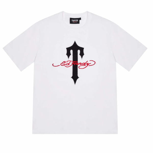 T-shirt Blanc Trapstar X Ed Hardy Ironagte T-shirt Blanc Trapstar X Ed Hardy Ironagte