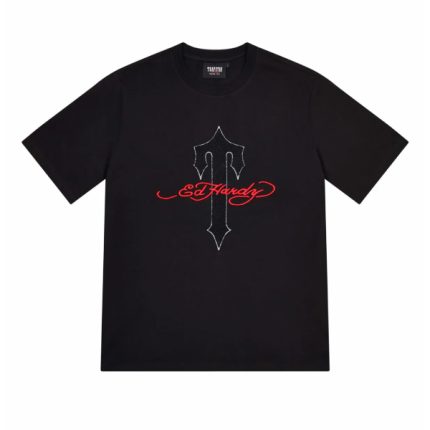 T-shirt noir Trapstar X Ed Hardy Ironagte