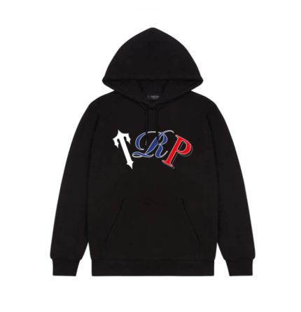 Identité visuelle tricolore dynamique : logo emblématique « TRP » en blanc, bleu et rouge.